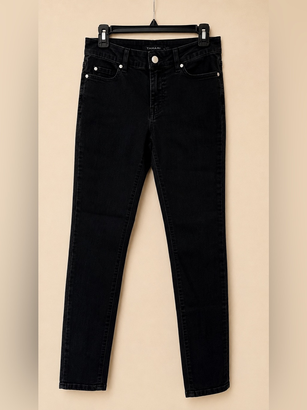 Tahari Jamie Black Skinny Jeans Size 6/28 Stretch - Picture 2 of 7